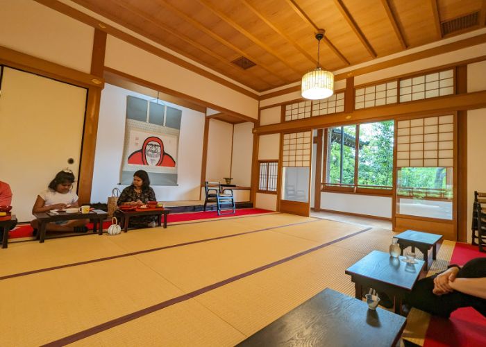 The tatami dining room of Tenryuji Temple Shigetsu.